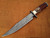 White Deer Damascus Steel Bowie Knife W/Giraffe Bone & Rose Wood Handle