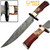 White Deer Damascus Steel Bowie Knife W/Giraffe Bone & Rose Wood Handle