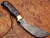 WHITE DEER Damascus Steel Kukri Skinner Knife Exotic Wood Handle Buffalo Skinner