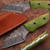 Custom Made Damascus Steel Skiner Knife Green Colored Camel Bone