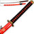 Hachiman Katana of War Japanese Frostbite Sword Tosho Red & Black