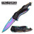 Tac-Force TF-705RB Rainbow Combo A/O Black Rainbow Liner Handle Folding Knife