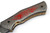 Red Flame Executive Series Damascus Folding Knife Brass & Blue Filework