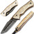 White Copper Executive Series Damascus Folding Knife Brass & Copper File work