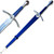 LOTR  Fantasy Glamdring Replica Sword Blue Leather Wood Scabbard 