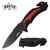 BLACK AND RED GROOVES SPRING ASSISTED KNIFE
