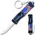 Black 3 D American Flag California Legal OTF Dual Action Knife  with Key Ring