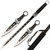 BLACK DEMON WARRIOR  SWORD 26.5" OVERALL 2 PCS THROWING KNIFE SET
