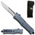 Grey Legacy Edge OTF Knife Half Serrated/Half Plain Drop Point Blade