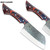 WHITE DEER 1095 Forged Steel Red & Blue Resin Handle Classic Butcher's Japanese Cleaver