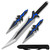 Blue Fantasy Ninja Warrior Sword 26"  W/2 pcs Throwing Knife Set 