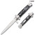 9"Premium Stiletto Milano Style Spring Assisted Marble Black Handle