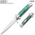  9"Premium Stiletto Milano Style Spring Assisted Marble Green Handle