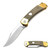 Folding Hunter Auto Knife G-10 Desert Tan Handle Single Edge