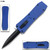 Butane Lighter OTF Knife Spear Point, Double Edged Blue Handle