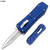 Butane Lighter OTF Knife Double Edged  Blue Handle Silver Blade