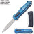Spear Point OTF Knife Out The Front 7" Tactical  Straight Edge Blue Handle