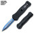 5.5" Spear Point Blue Etched OTF Knife Tactical Edge Black Handle