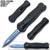 5.5" Spear Point Blue Etched OTF Knife Tactical Edge Black Handle