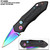 Rainbow Blade  Push Button 5 Inches Overall Legal Auto Knife Black Handle