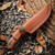 Crocodile Tooth Pattern  Hunting Knife Wood Handle Sharp Edge  9.5 inches