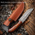 Damascus Pattern  Hunting Skiner Knife Wood Handle Sharp Edge  9 inches