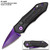 New purple Blade  Push Button 5 Inches Overall Legal Auto Knife Black  Handle