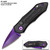 New purple Blade  Push Button 5 Inches Overall Legal Auto Knife Black  Handle