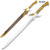 Twinkle Replica Metal Sword with Brown Hardwood Leather Scabbard