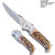 Auto Push Button Bone Handle Pocket Knife