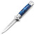 Blue Premium Stiletto Milano Collection Spring Assist Knife Blue Premium Stiletto Milano Collection Spring Assist Knife