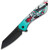 Chainsaw Skull Graphic Tanto Folding Knife