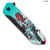 Chainsaw Skull Graphic Tanto Folding Knife