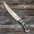 Silver Accent Fixed Blade Knife with Black Wood Handle