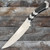 Silver Accent Fixed Blade Knife with Black Wood Handle