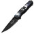 8" The Knight Folding Pocket Knife with Etched Black Blade & Belt Clip
