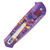8" Purple Spyro-Inspired Folding Pocket Knife with Graphic Steel Blade & Belt Clip