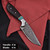 White Deer  Damascus 8" Hand Forge Fixed-Blade Skinner Hunting Knife with Wood & Turquoise-Style Handle and Leather Sheath