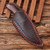 White Deer 8" Damascus Steel Full-Tang Fixed-Blade Skinner-Hunting Knife with Brown WoodHandle