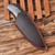 White Deer 8" Damascus Steel Full-Tang Fixed-Blade Skinner-Hunting Knife with Grey Wood Handle