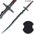 50.75" Star-Lined Fantasy Sword with Wood Display Plaque