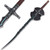 50.75" Star-Lined Fantasy Sword with Wood Display Plaque