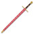 Guild Longsword with Ornate Gold-Tone Guard and Red Decorative Scabbard