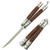 8.5" Butterfly Knife – Silver Balisong Folding Knife with Wood Handle Inserts