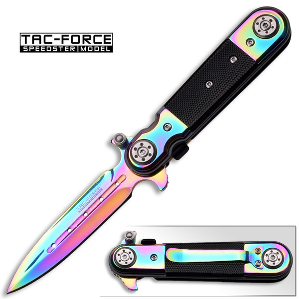 Rainbow Stiletto Style Assisted Knife
