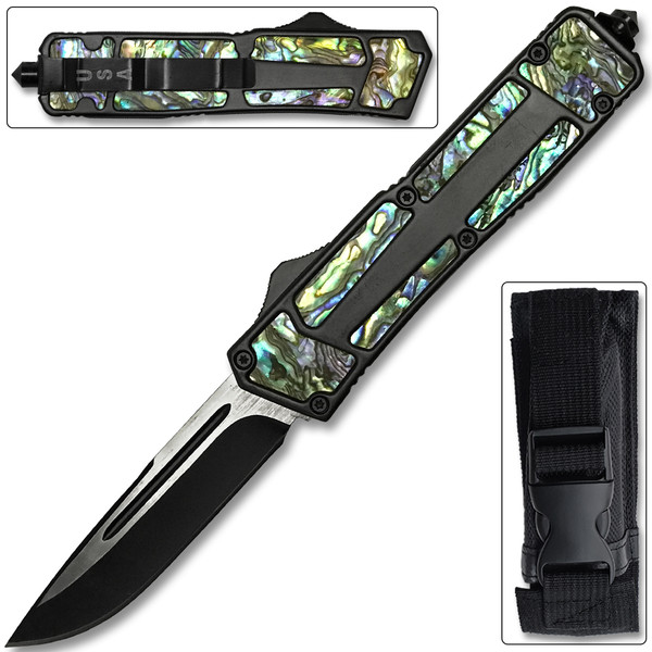 Black Hills Black OTF Knife W/Glass Breaker