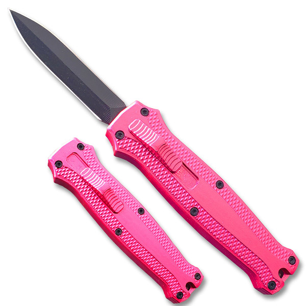 Legends Micro OTF Stiletto Blade Knife Pink Out The Front Limited Edition