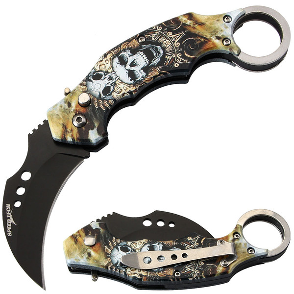Automatic Karambit  Knife 3D Printed Double Demon/Skull Handle