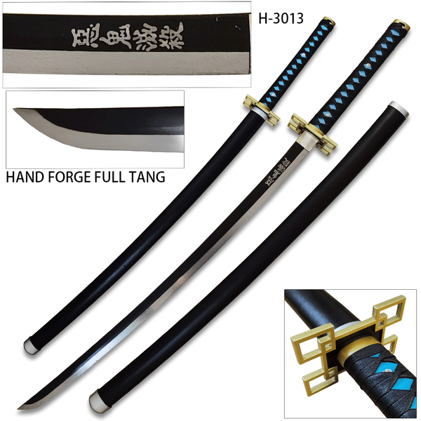 Full Tang Hand Made Demon Slayer - Muichiro Tokito Nichirin Sword Katana Metal Sharp