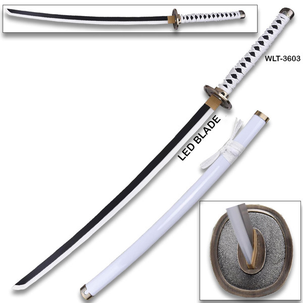 Wado Ichimonji Kuina One Piece Roronoa Zoro White Sword LED Light-Up Wood Blade!